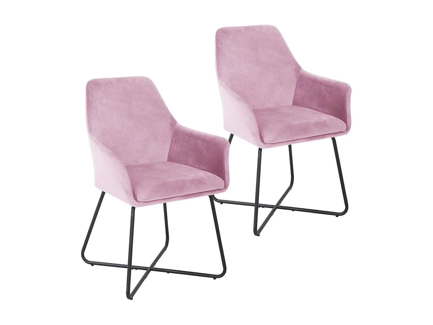 ESSZIMMERSTUHL JOSIE Dining 2er Set Samt Rosa