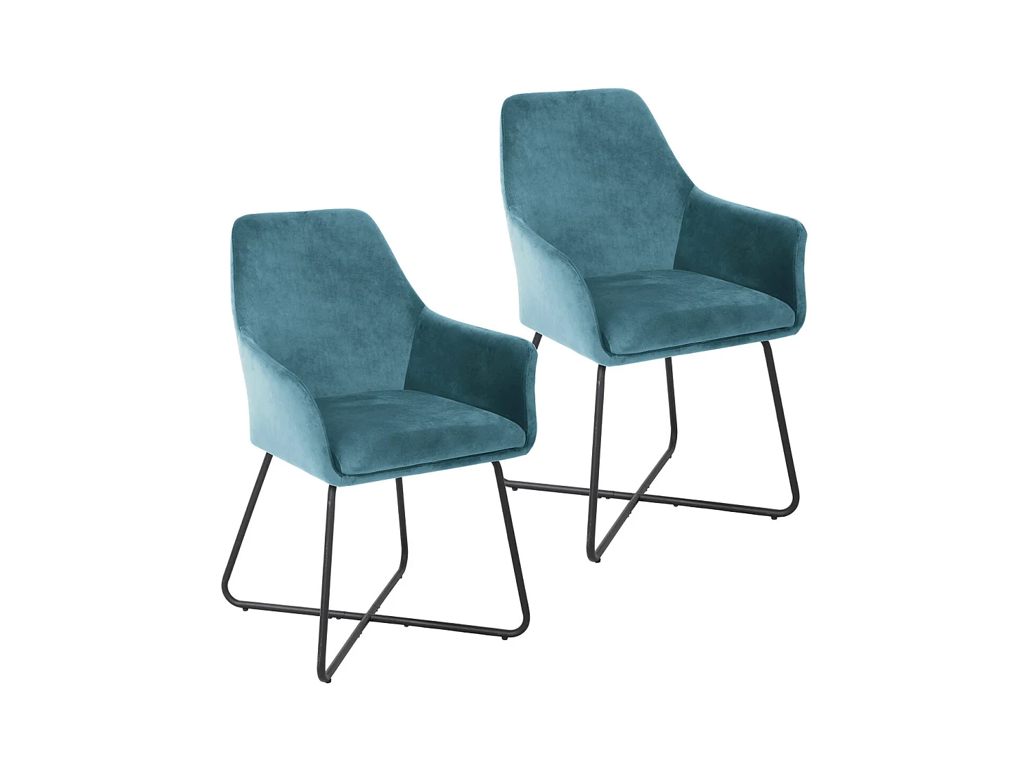 ESSZIMMERSTUHL JOSIE Dining 2er Set Samt Petrol
