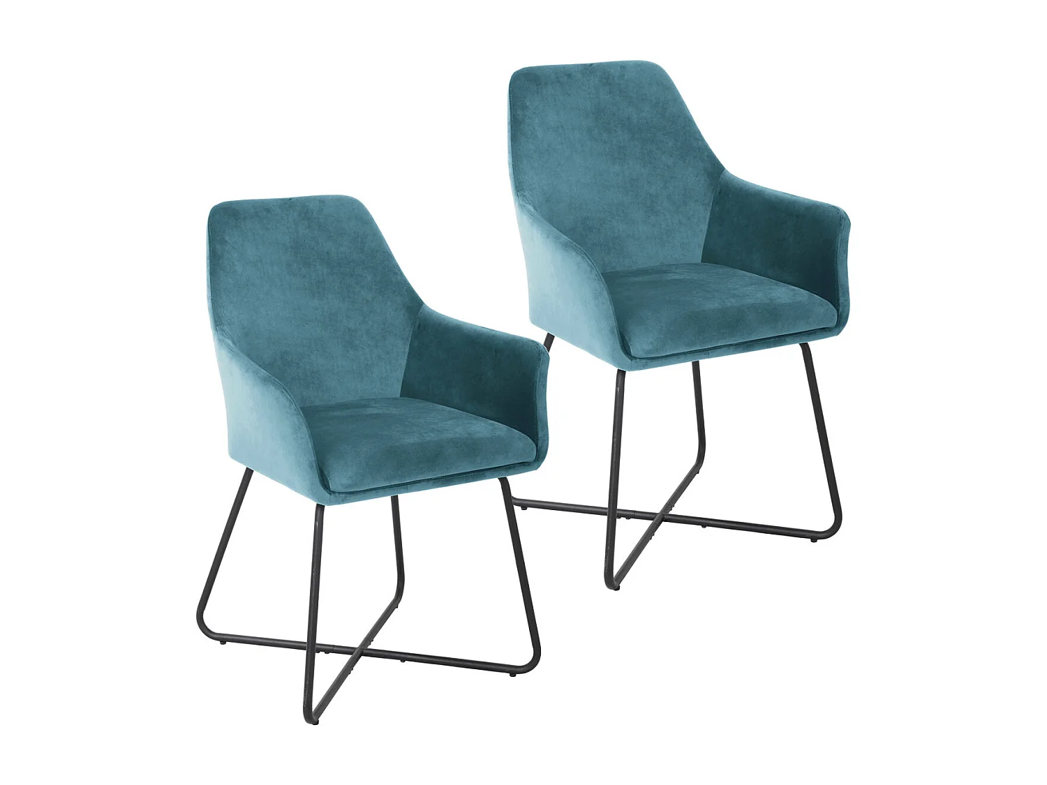 ESSZIMMERSTUHL JOSIE Dining 2er Set Samt Petrol