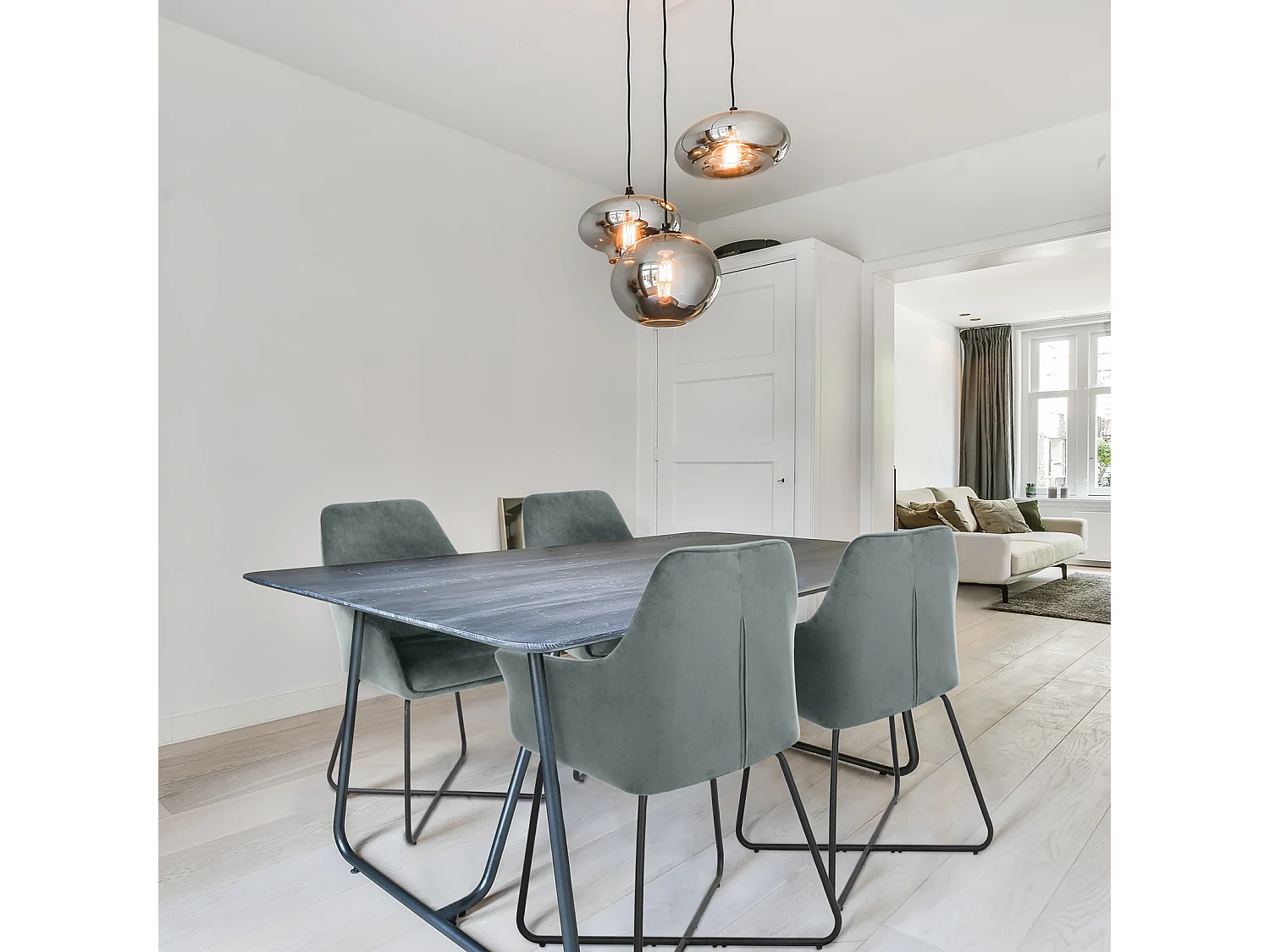 LOUNGESESSEL JOSIE Dining Samt 2er Set Grau