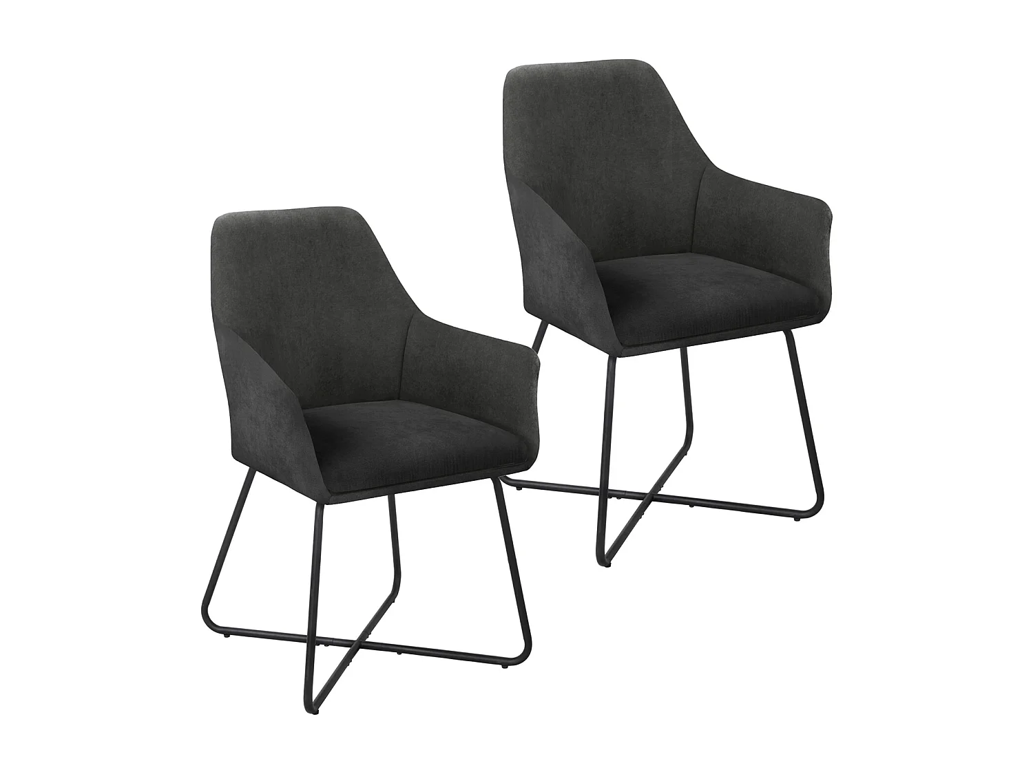 ESSZIMMERSTUHL JOSIE Dining 2er Set Stoffbezug Dunkelgrau