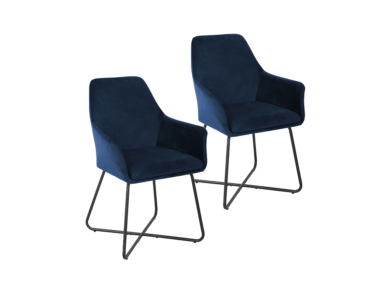ESSZIMMERSTUHL JOSIE Dining 2er Set Samt Dunkelblau