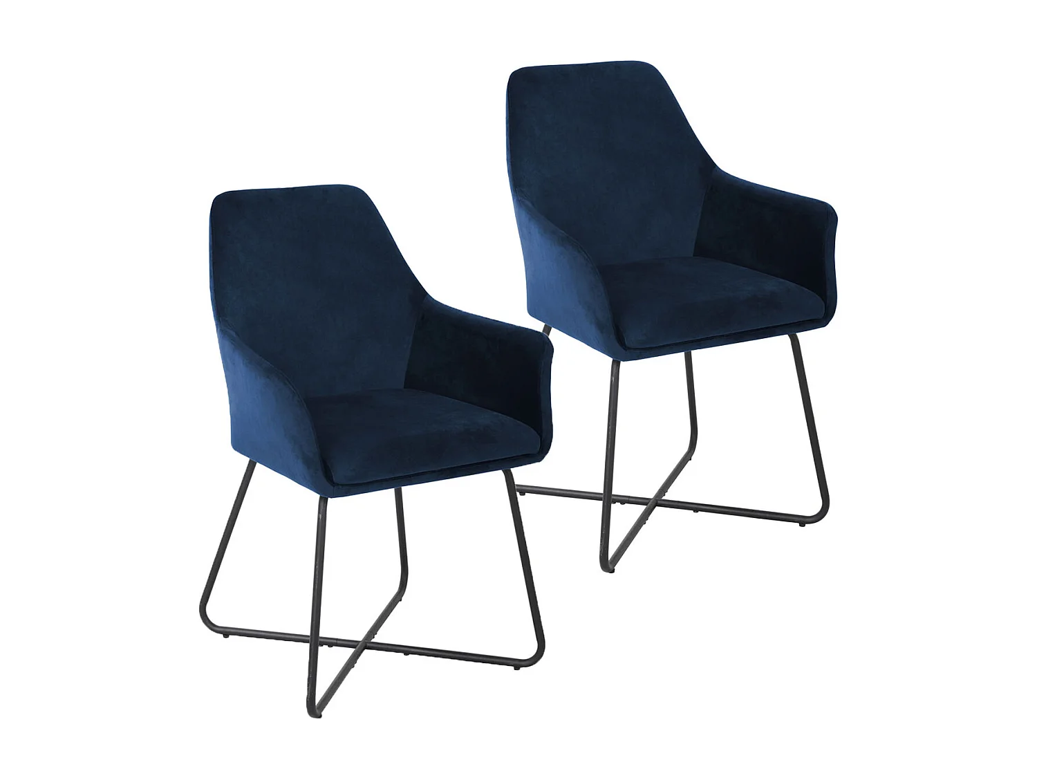 ESSZIMMERSTUHL JOSIE Dining 2er Set Samt Dunkelblau