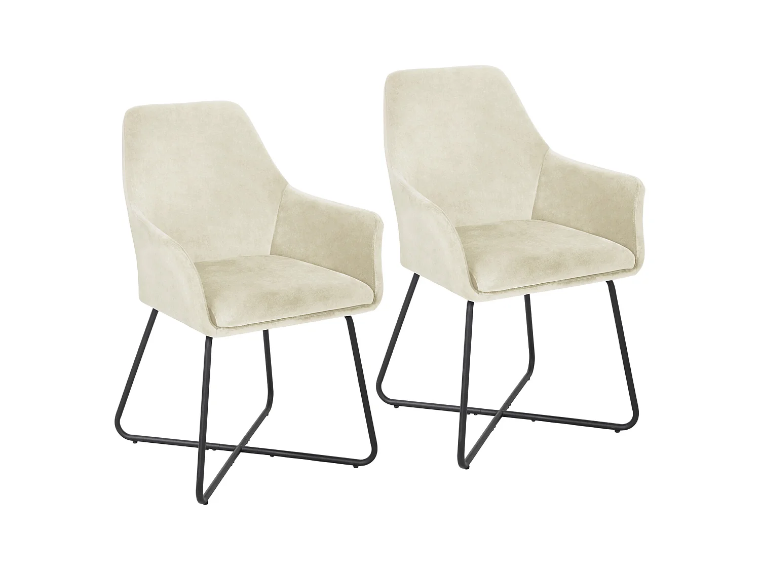 ESSZIMMERSTUHL JOSIE Dining 2er Set  Stoffbezug Weiß