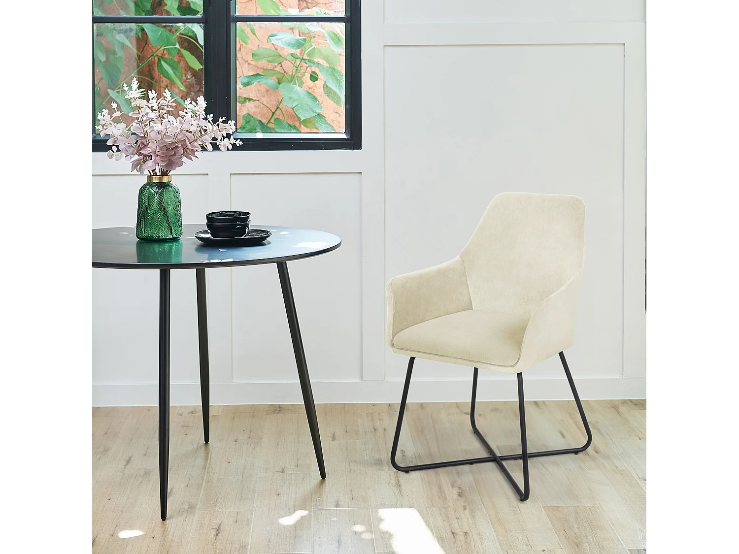 ESSZIMMERSTUHL JOSIE Dining 2er Set  Stoffbezug Weiß