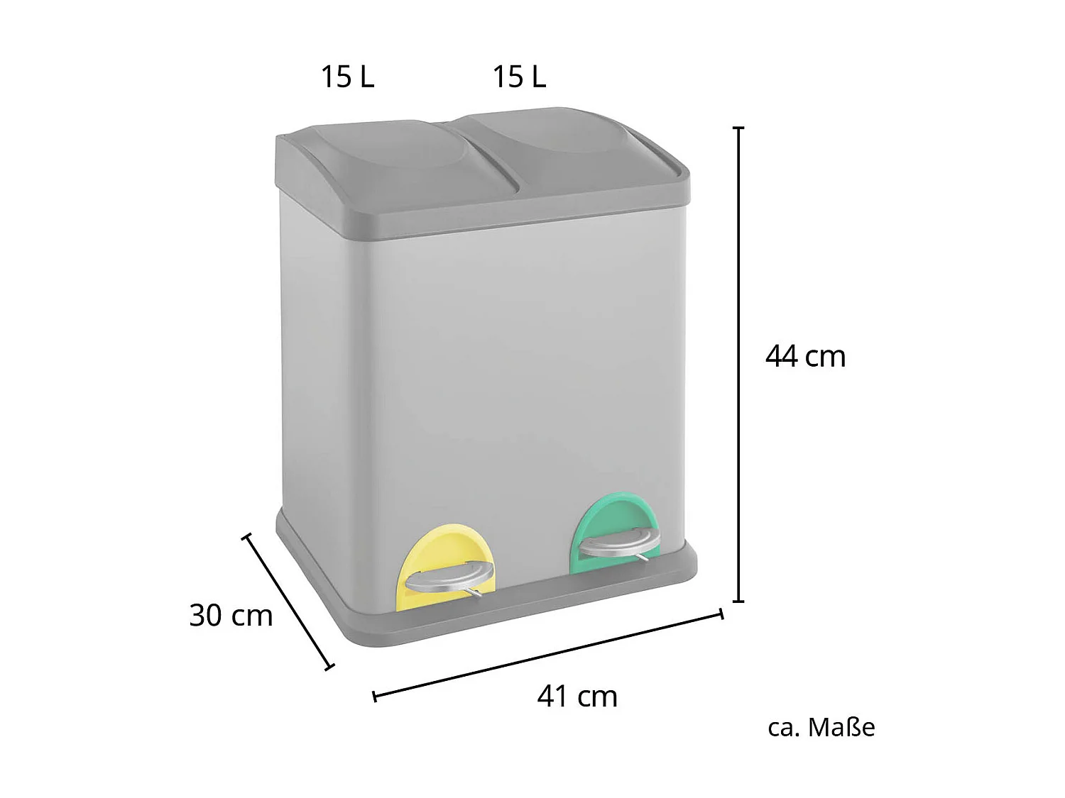 MÜLLEIMER TC2X15 30L 2x15 Grau