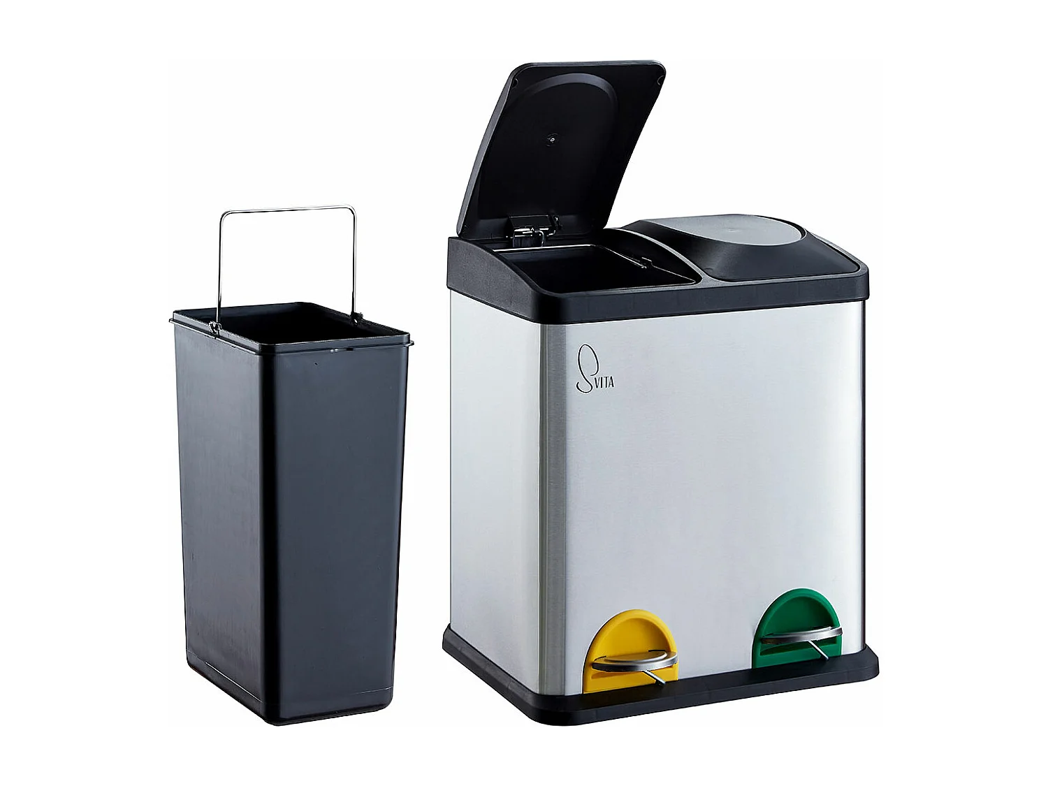 Poubelle 30 litres 2x15 à pédale