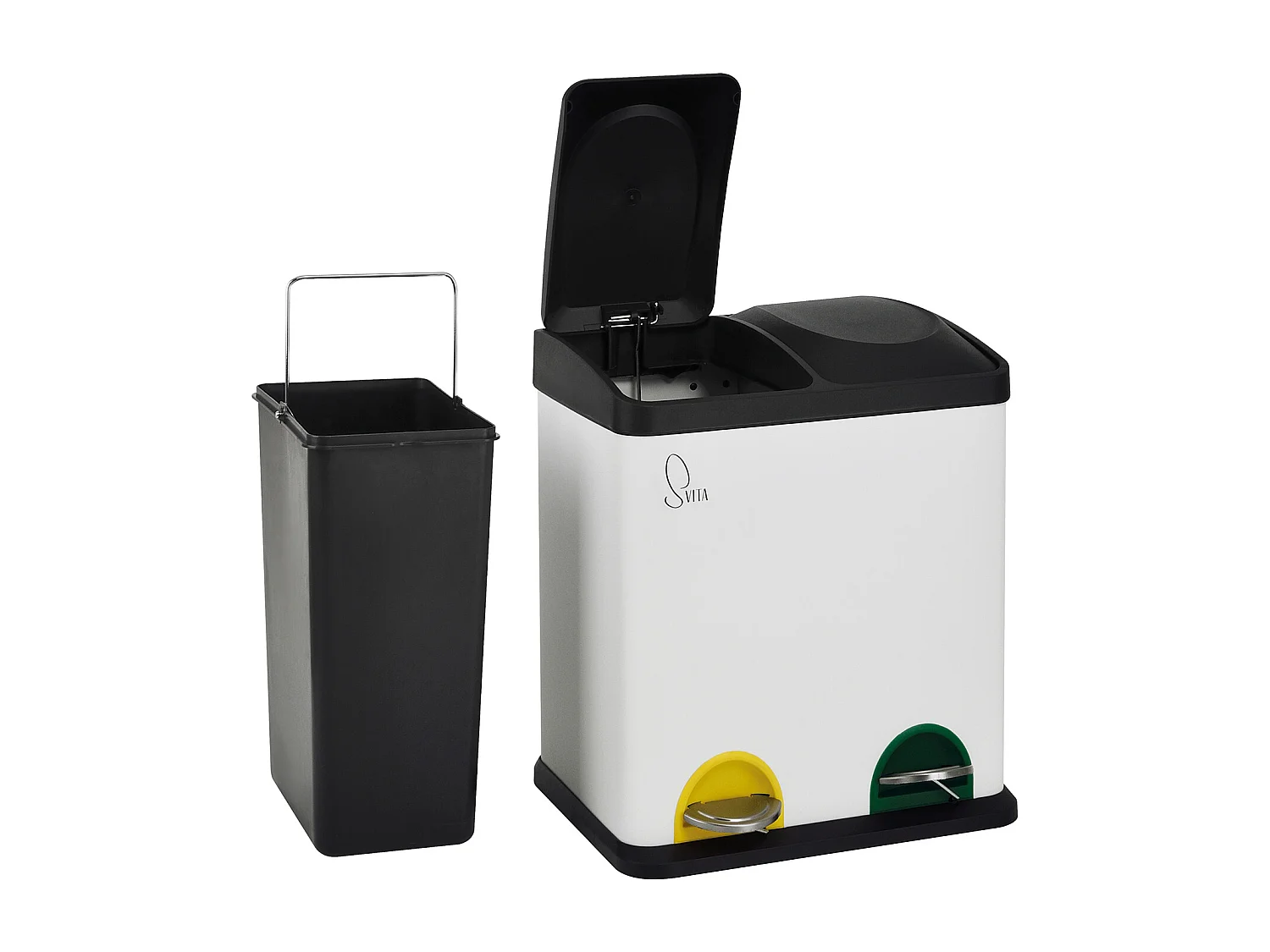 Poubelle 30 litres 2x15 à pédale