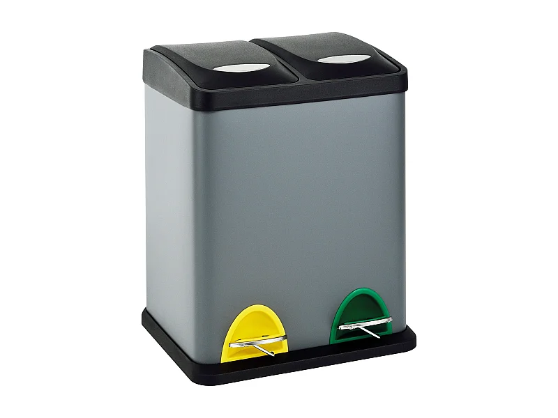 Poubelle de tri 2x8L en inox