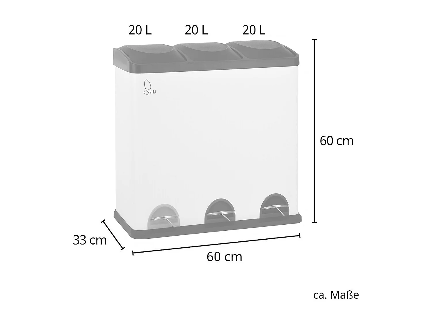MÜLLEIMER TC3X20 Weiß