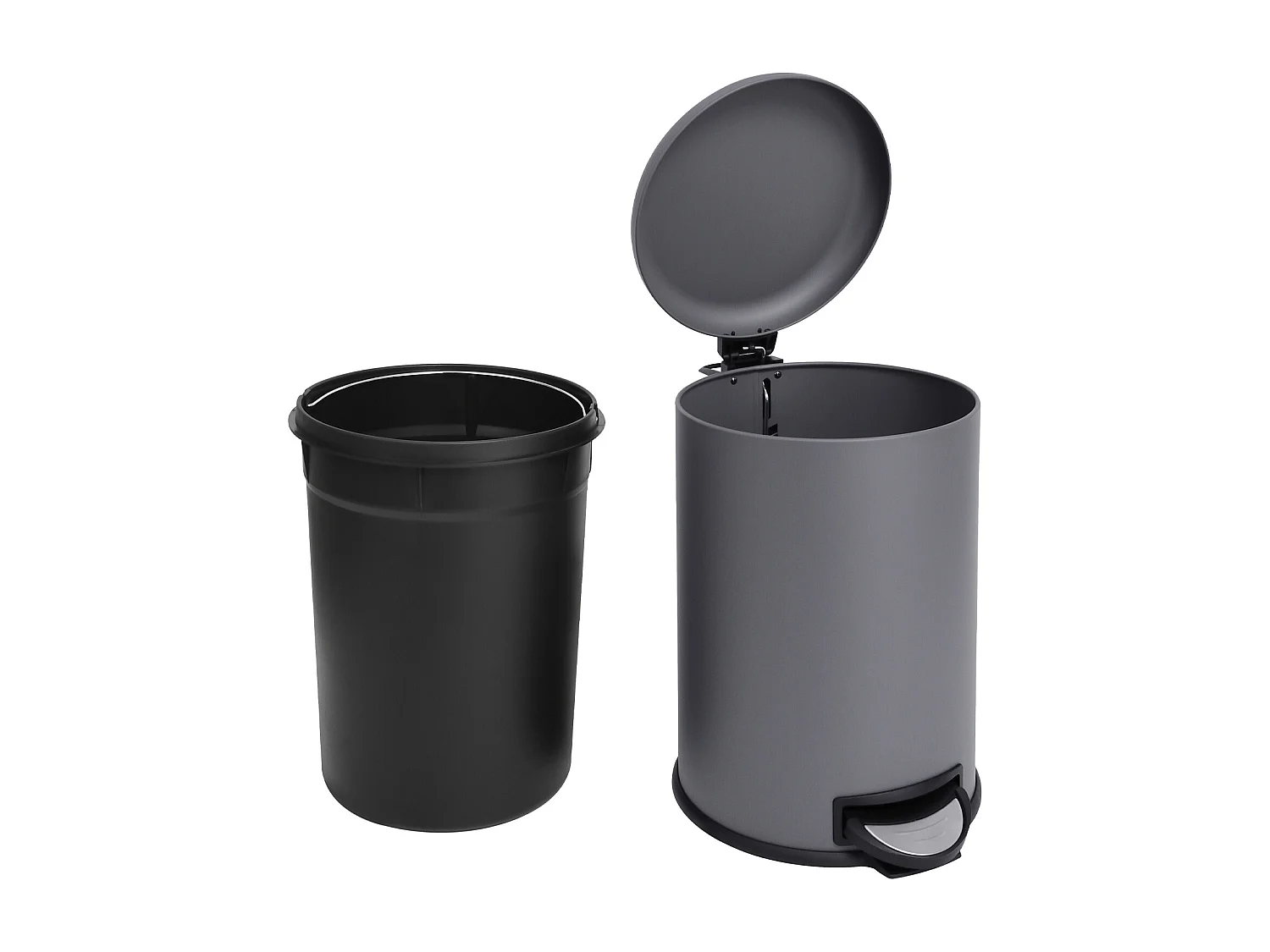 Poubelle à pédale 20 litres gris