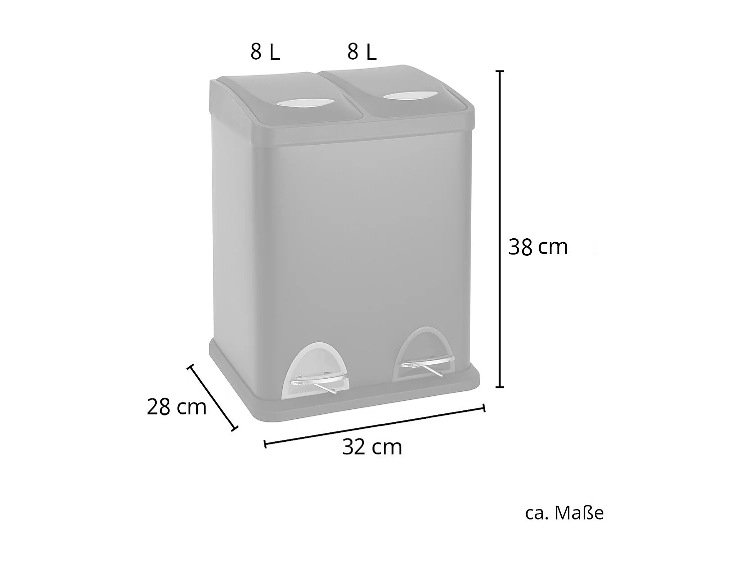MÜLLEIMER TC2X8 Schwarz