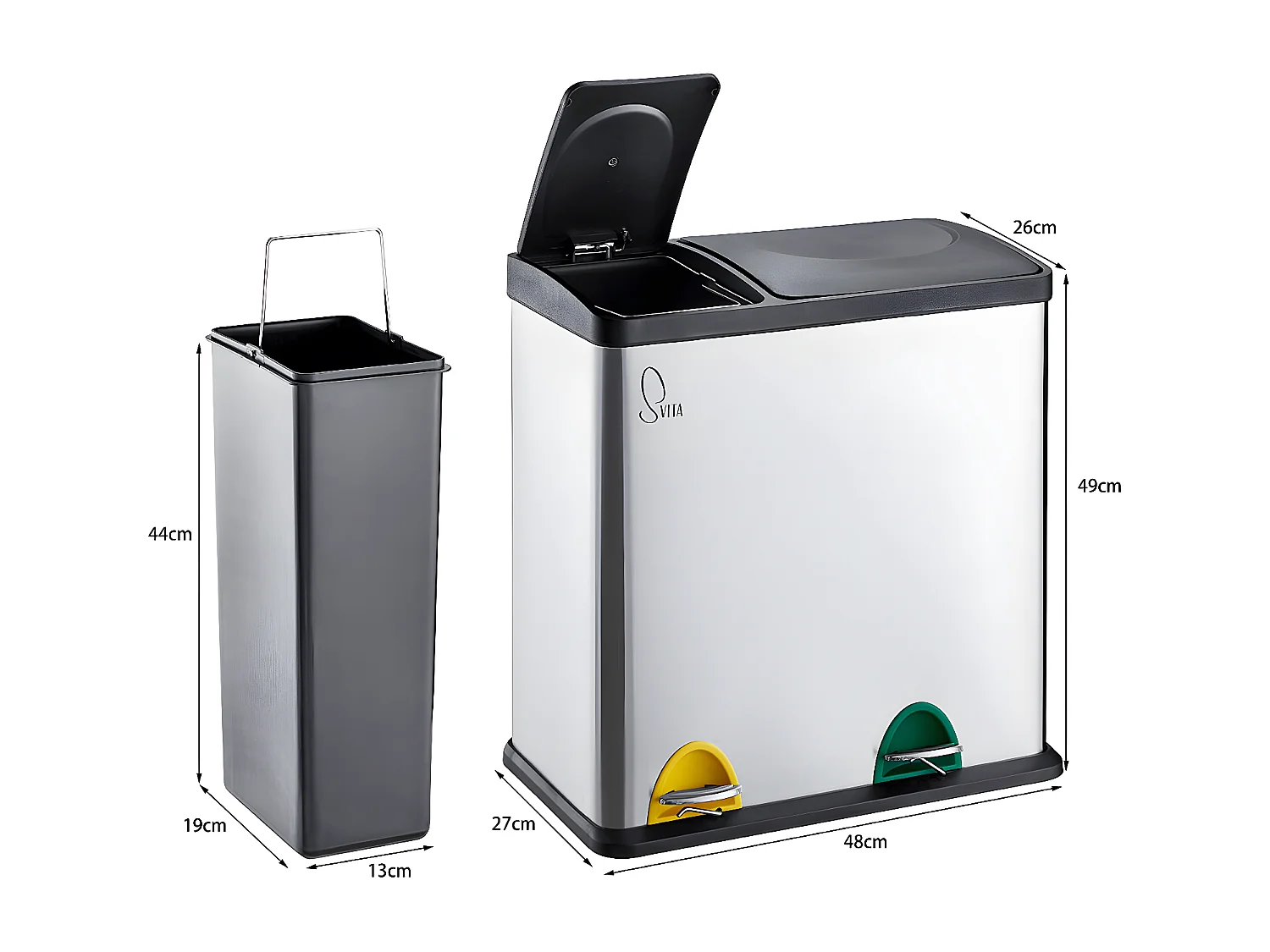 Poubelle de tri (12l + 23l)