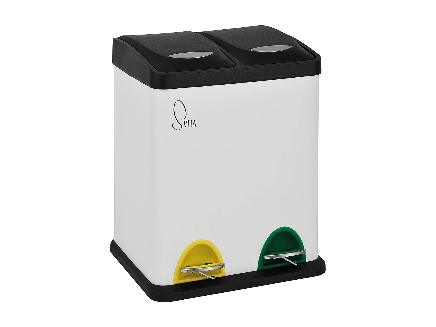 Poubelle de tri 2x8L en inox