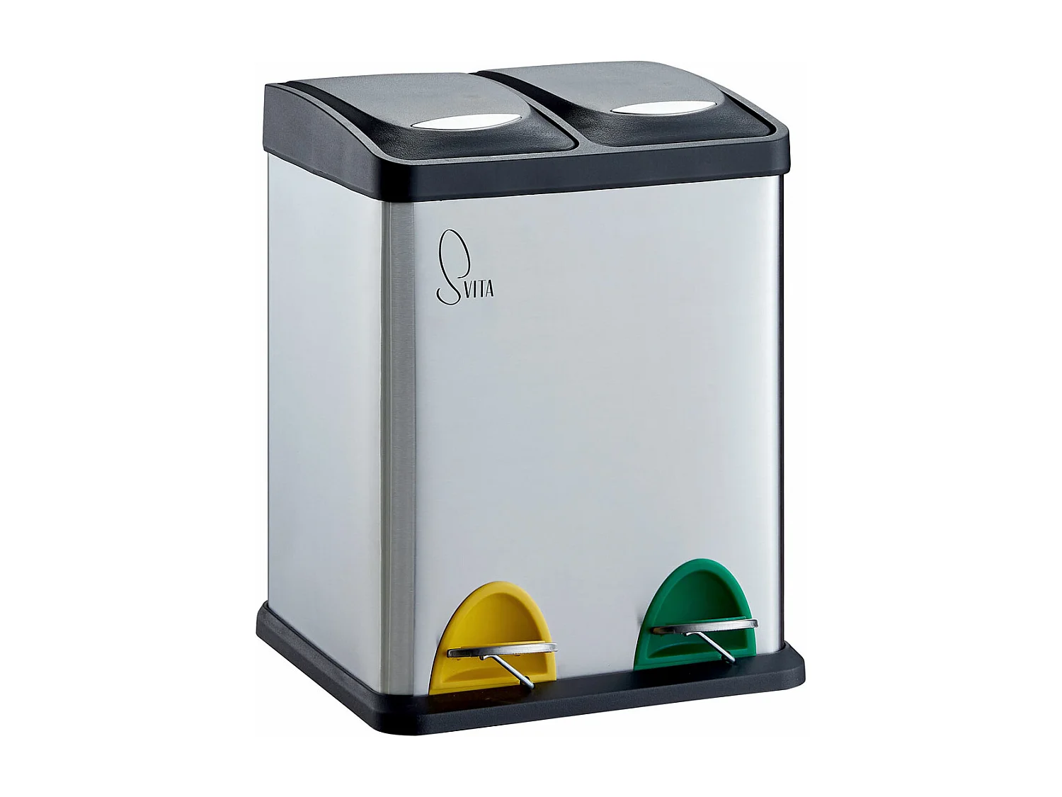Poubelle de tri 2x8L en inox