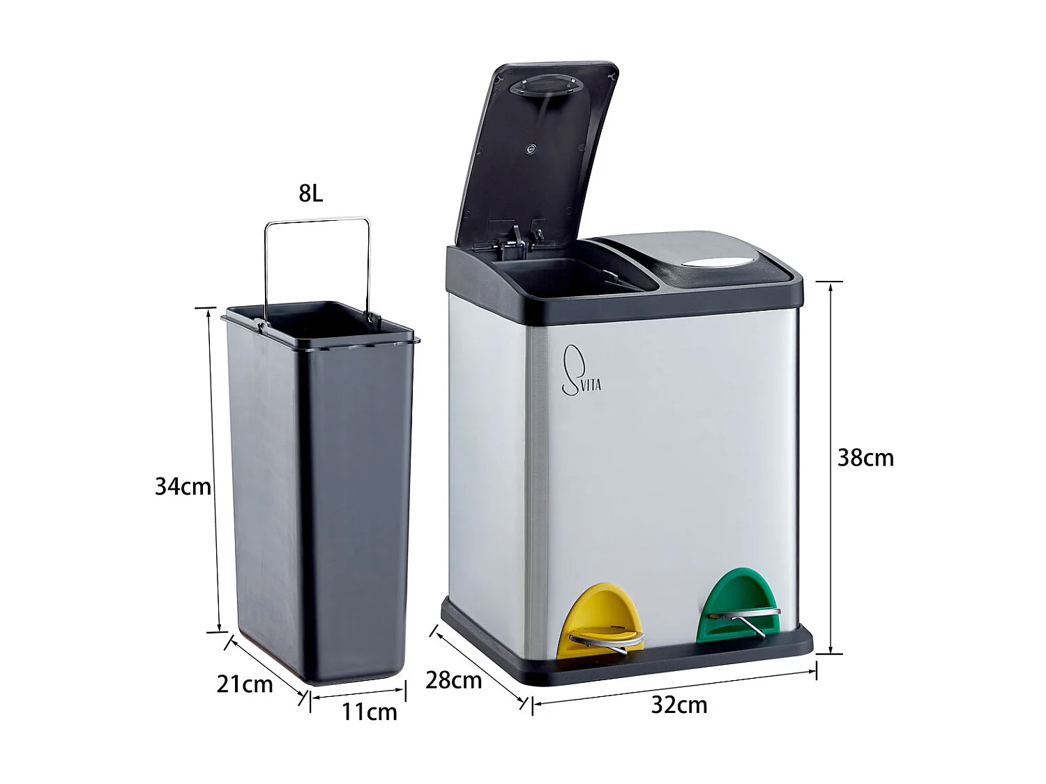 MÜLLEIMER TC2X8 Silber