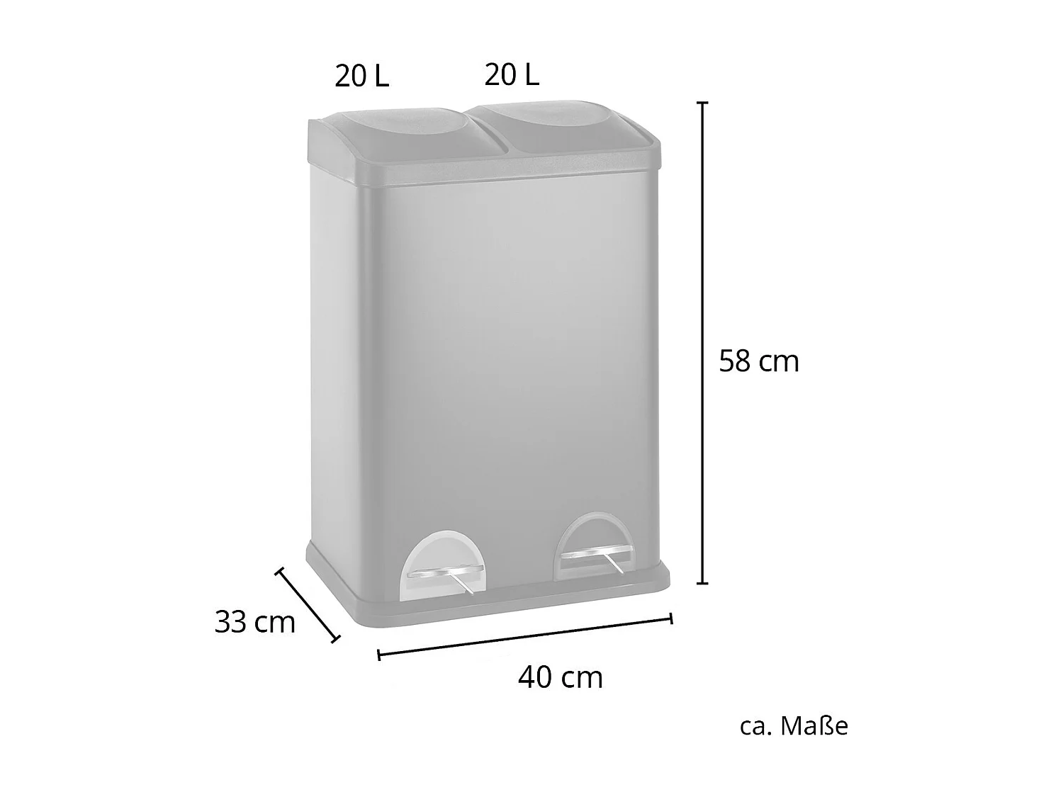 Poubelle de tri sélectif Acier inoxydable
