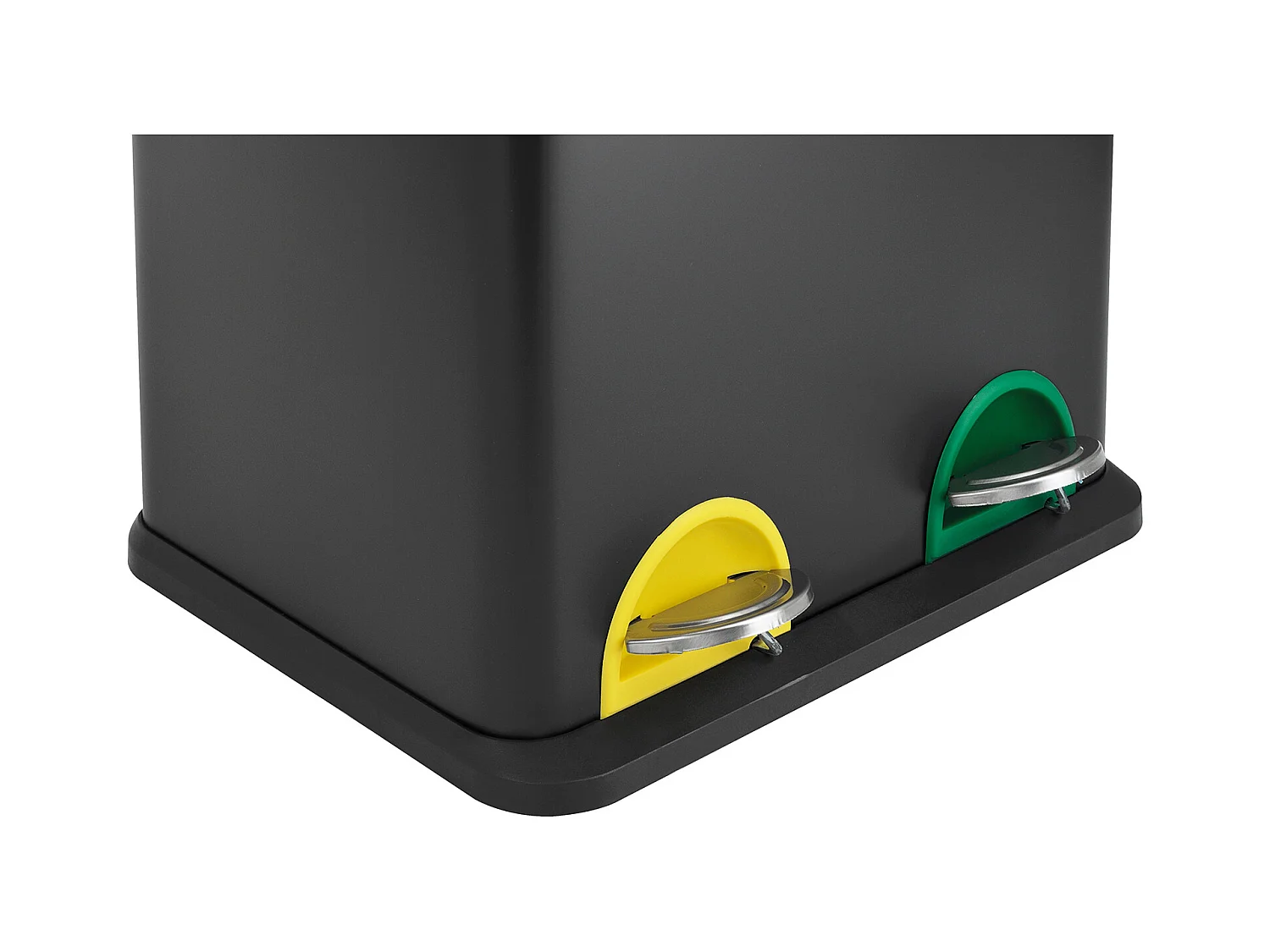 MÜLLEIMER TC2X20 Küchen-Eimer 40Liter Fassungsvermögen 2x20L Abfalleimer 2er-Mülleimer Schwarz