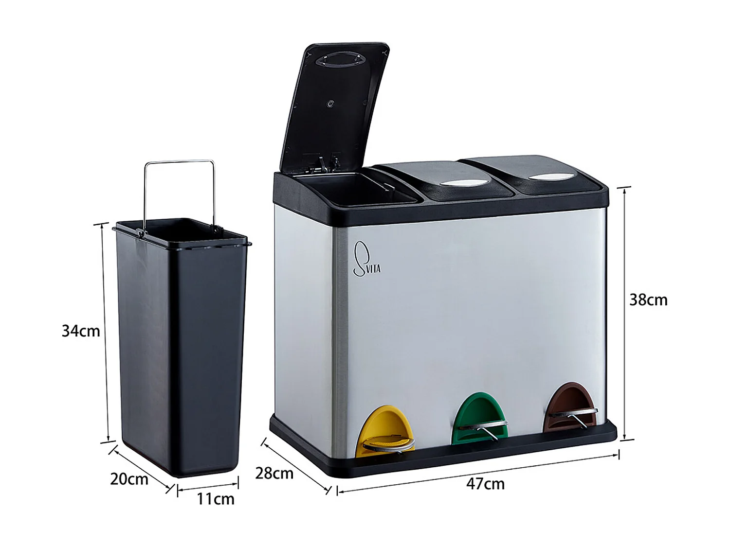 Poubelle à pédale pour le tri sélectif