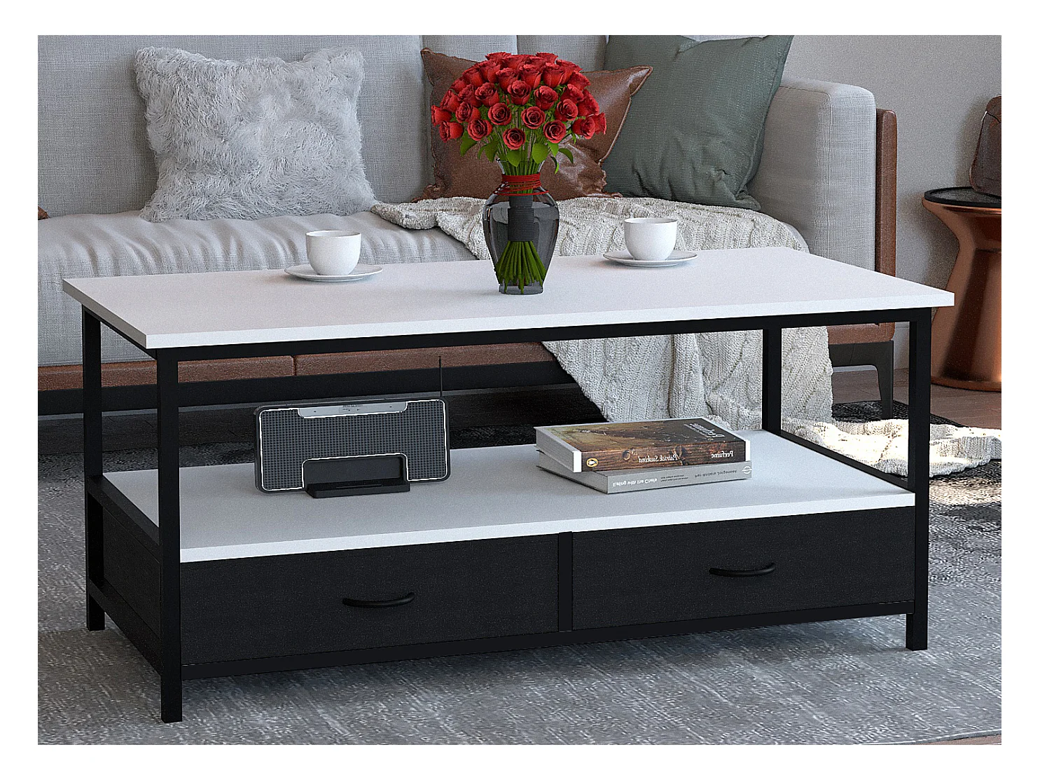 Metalen Houten Sofatic Koffietafel Flonila