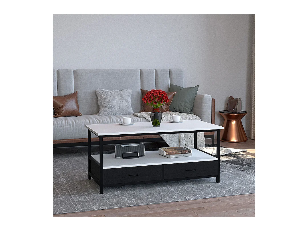 Metalen Houten Sofatic Koffietafel Flonila