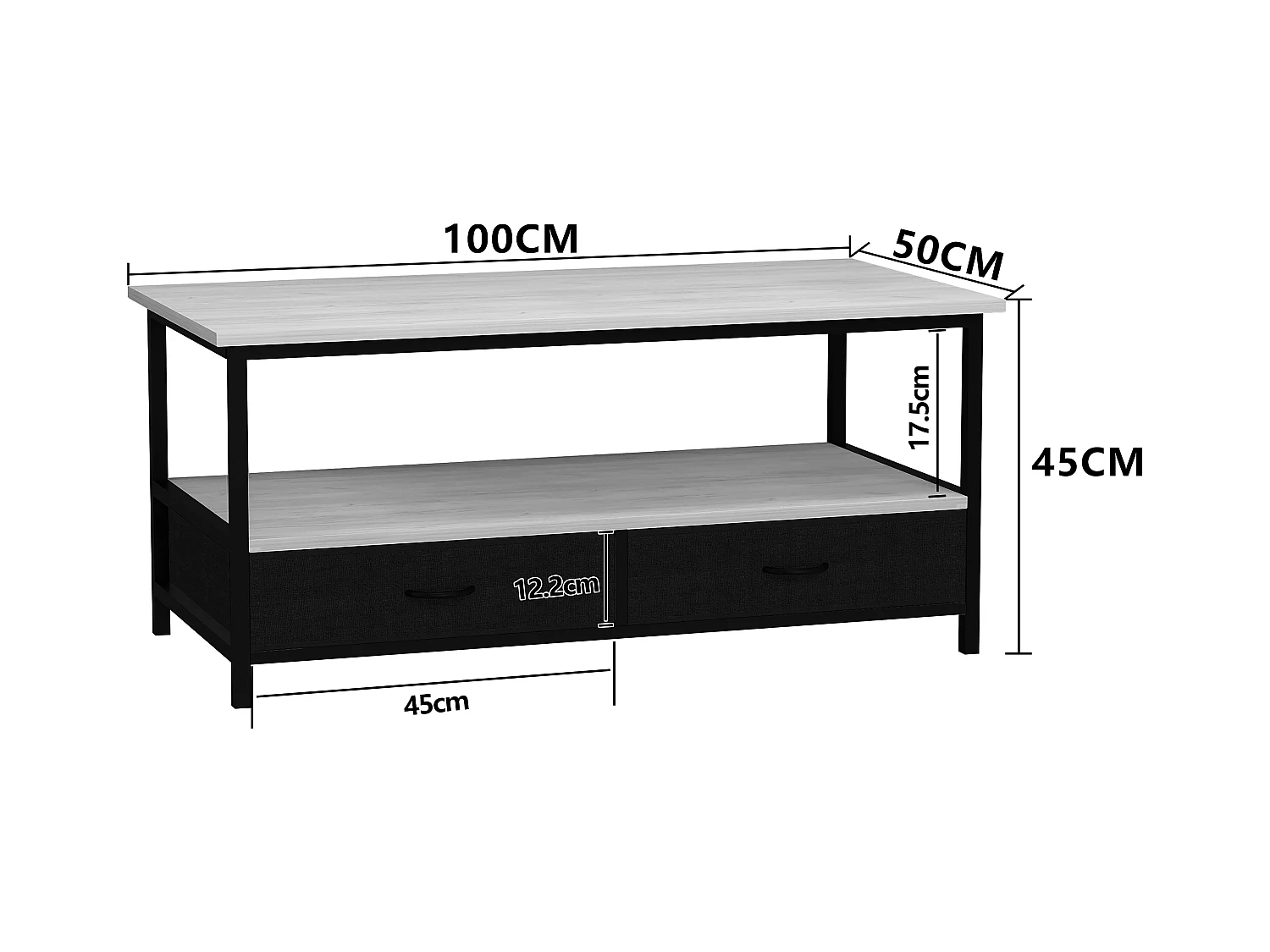 Metalen Houten Sofatic Koffietafel Flonila