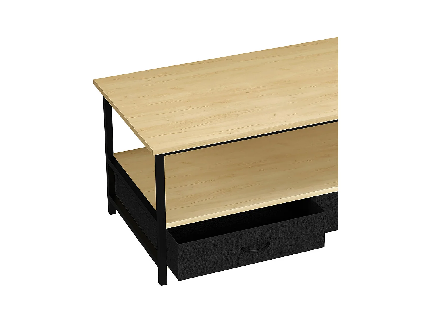 Metall Holz Schublade Sofatisch Couchtisch Flonila