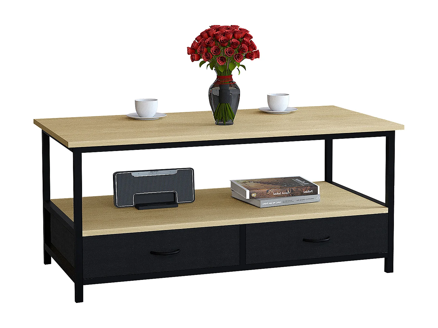 Side table & coffee table Flonila Honey oak H. 45 x W. 100 x D. 50 cm