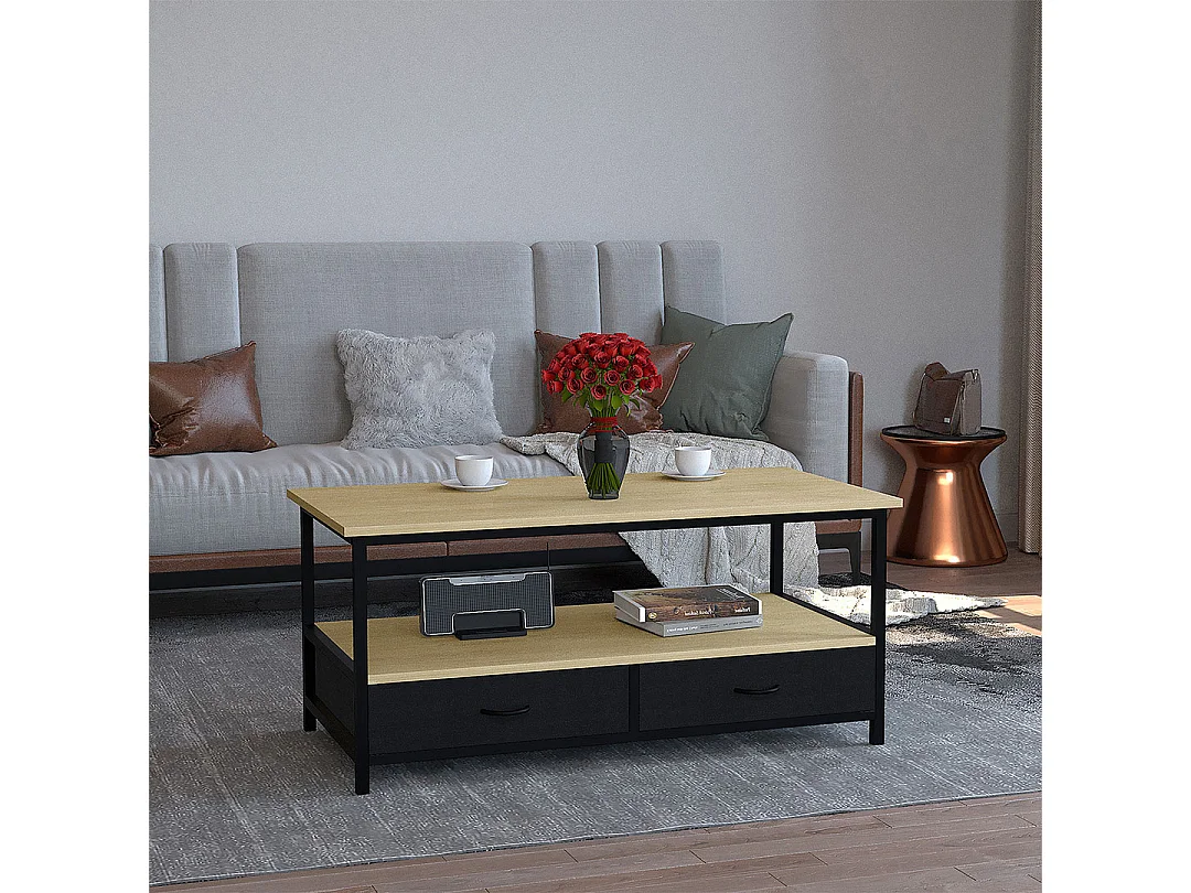 Side table & coffee table Flonila Honey oak H. 45 x W. 100 x D. 50 cm