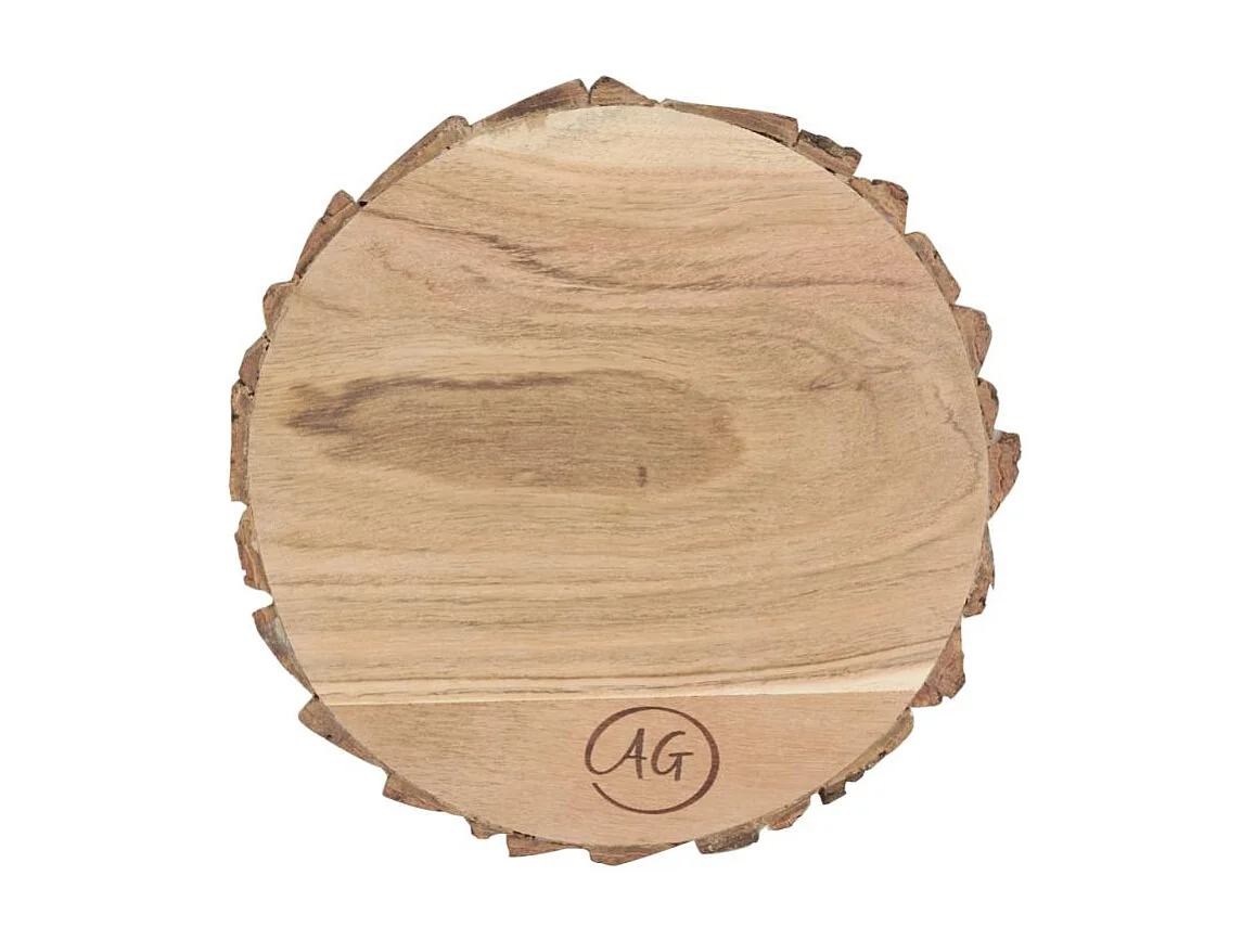 Dessous de plat en acacia avec écorce