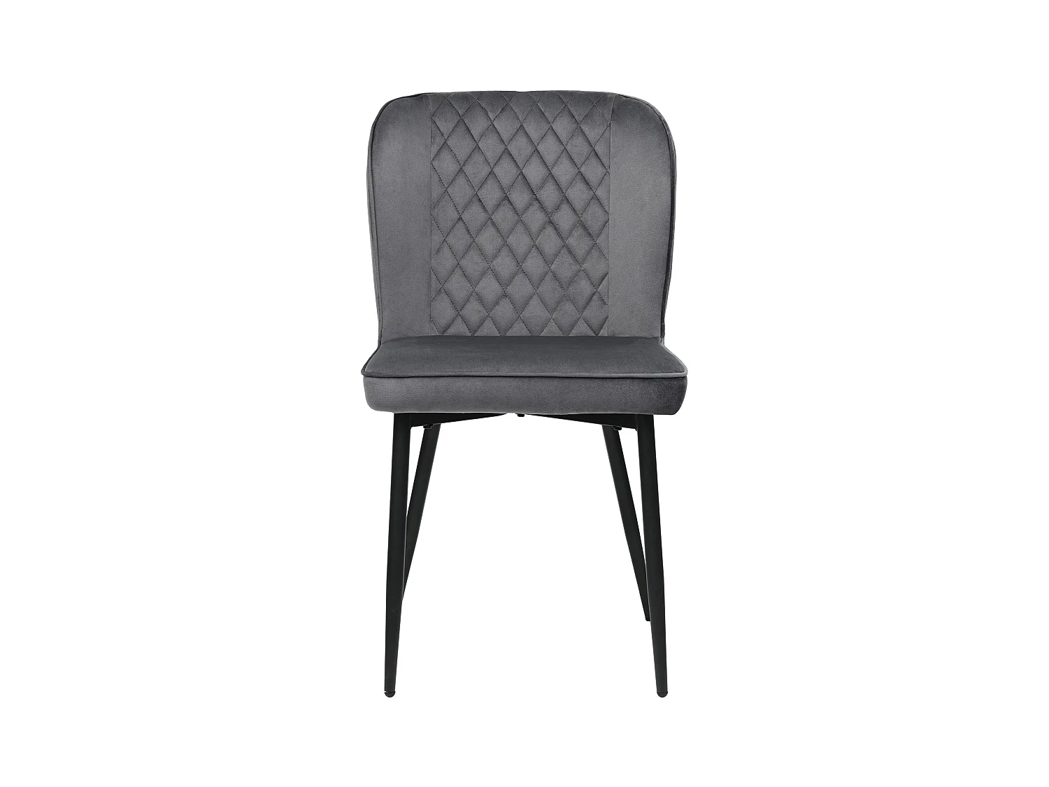 Ensemble table à manger avec 4 chaises en velours - Bois MDF et métal - Gris