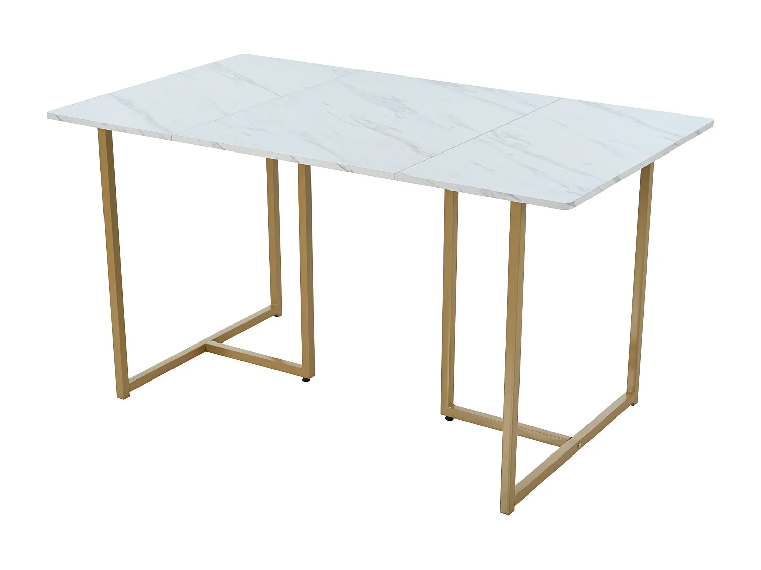 Ensemble table à manger 140 x 80 x 75 cm avec 4 chaises en velours - Bois MDF et métal doré - Gris