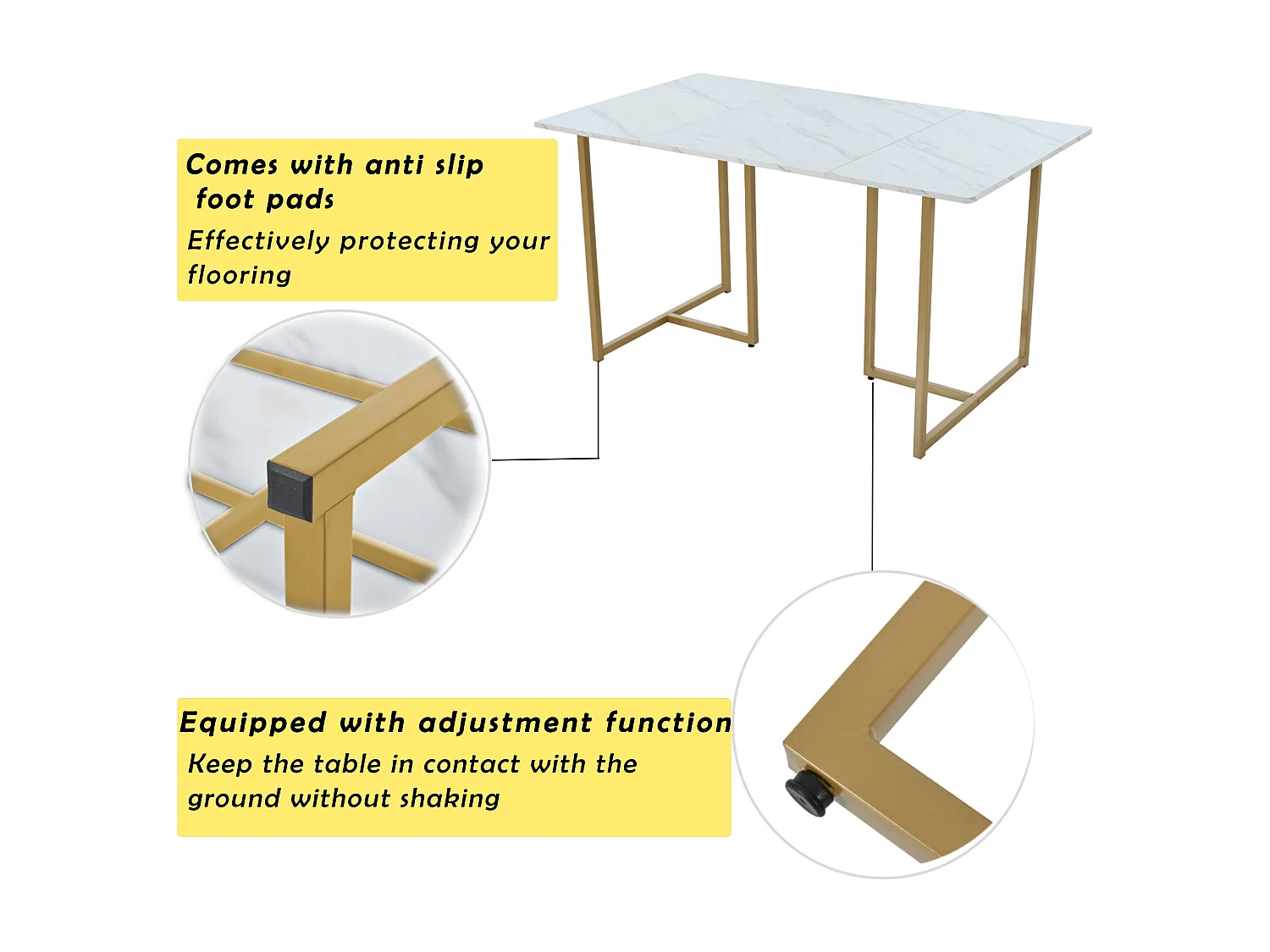 Ensemble table à manger 140 x 80 x 75 cm avec 4 chaises en velours - Bois MDF et métal doré - Gris