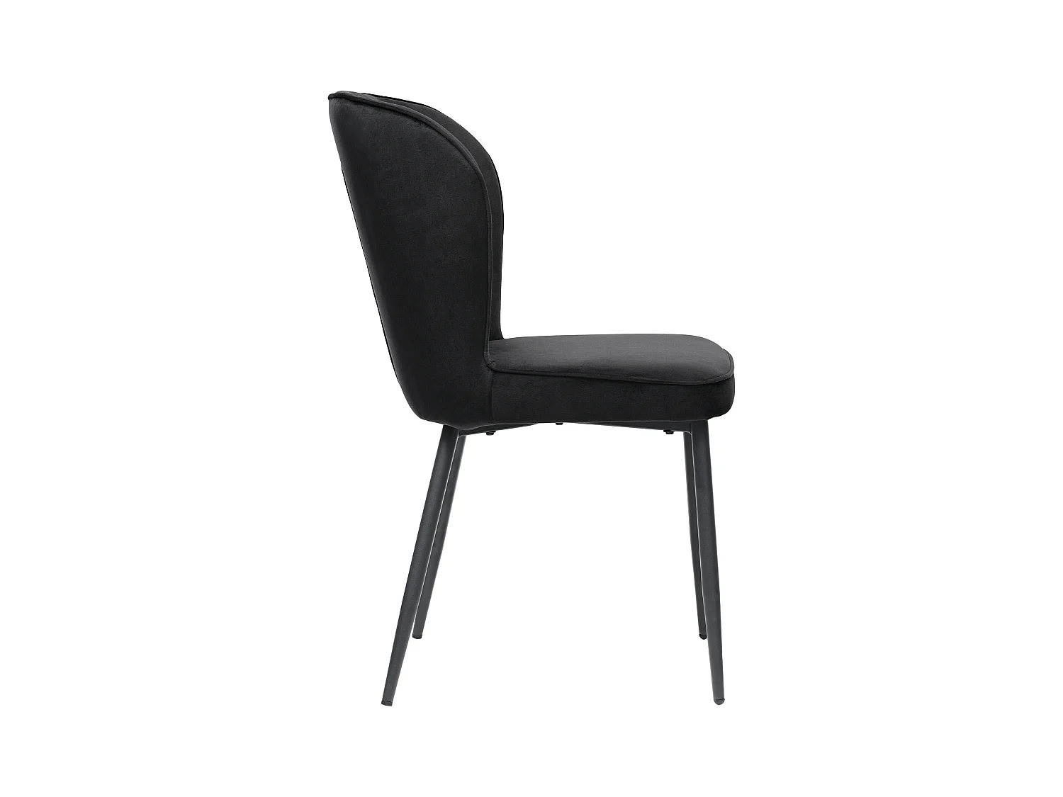 Eettafelset 140 x 80 x 75 cm met 4 fluwelen stoelen - MDF hout en metaal - Zwart