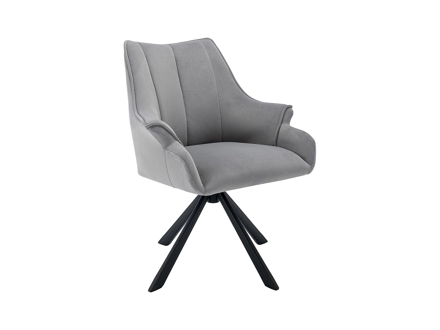Chaise de salle à manger moderne en velours - pivoter à 360° - pieds en métal - gris