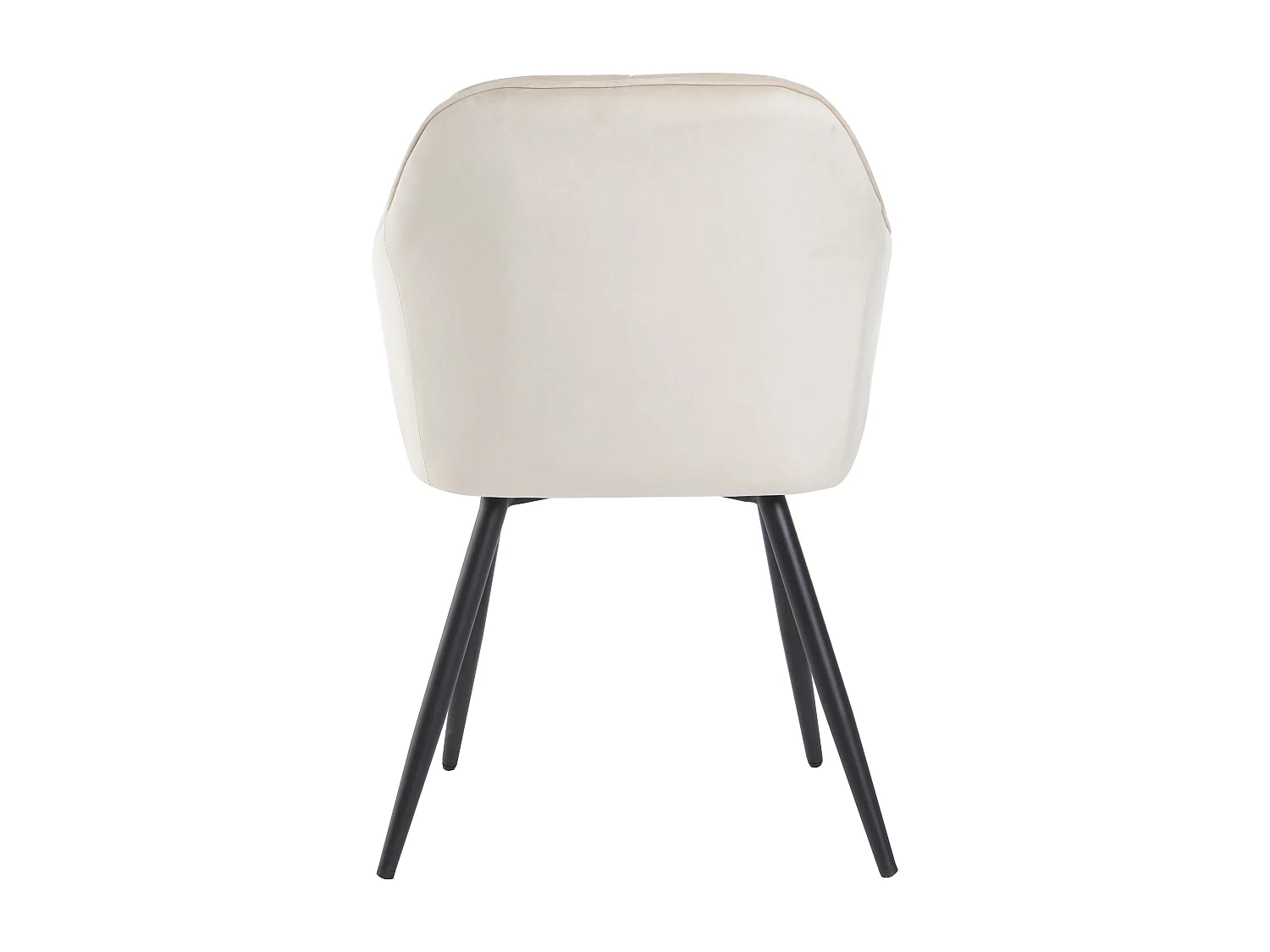 Lot de 6 chaises de salle à manger en velours - accoudoirs + pièds en métal - beige