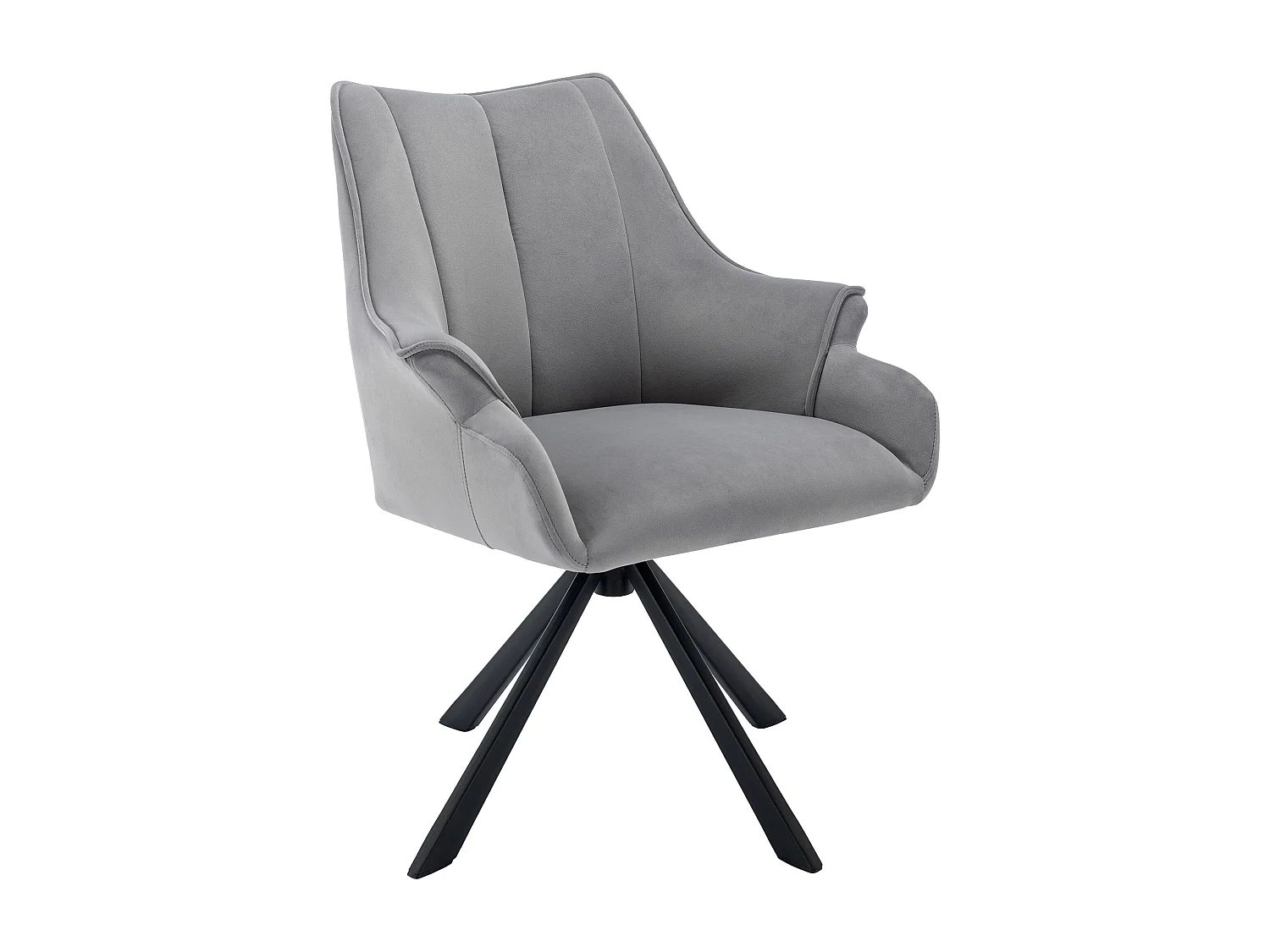 Lot de 2 chaises de salle à manger moderne en velours - pivoter à 360° - pieds en métal - gris