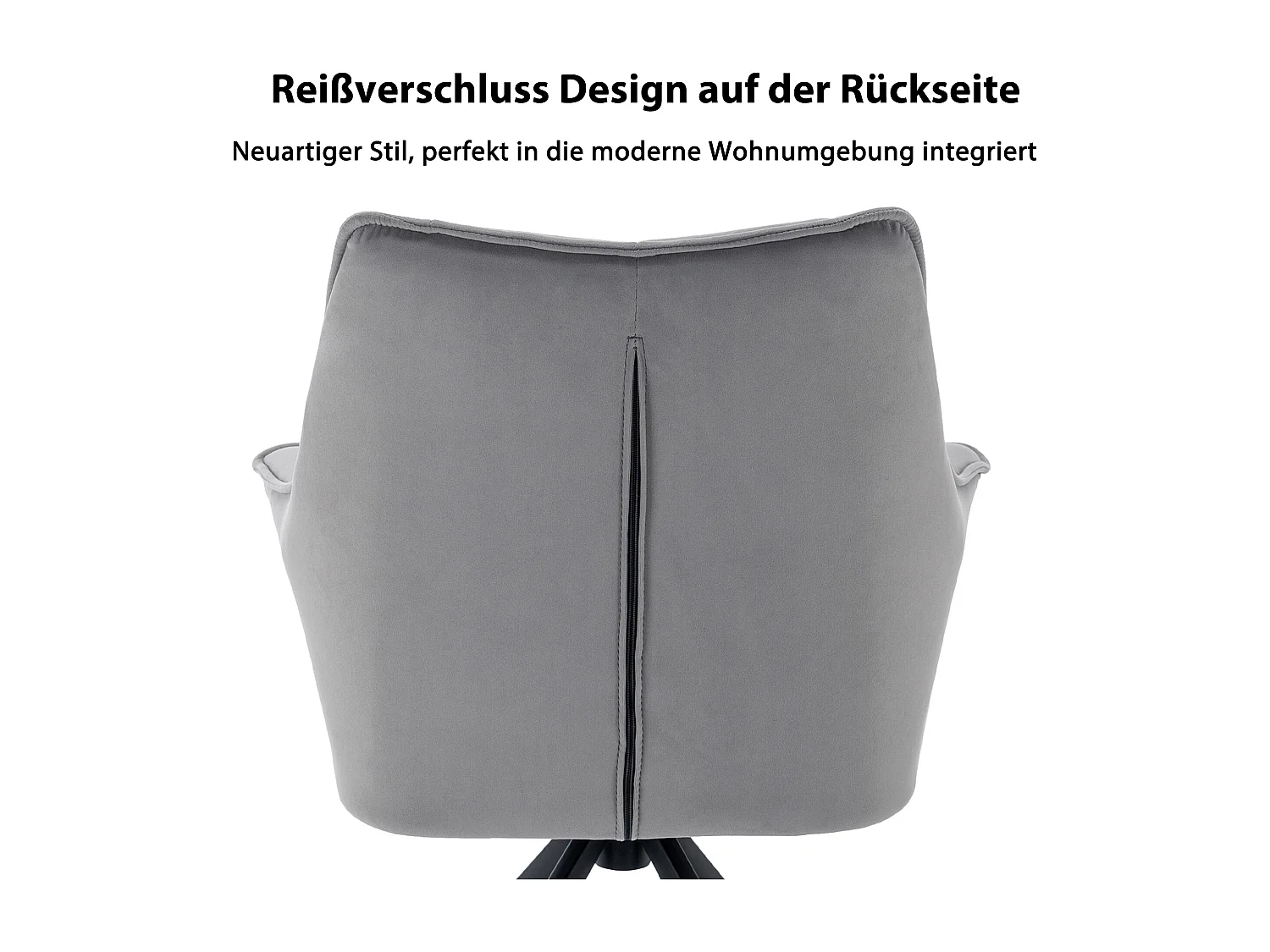 Lot de 2 chaises de salle à manger moderne en velours - pivoter à 360° - pieds en métal - gris