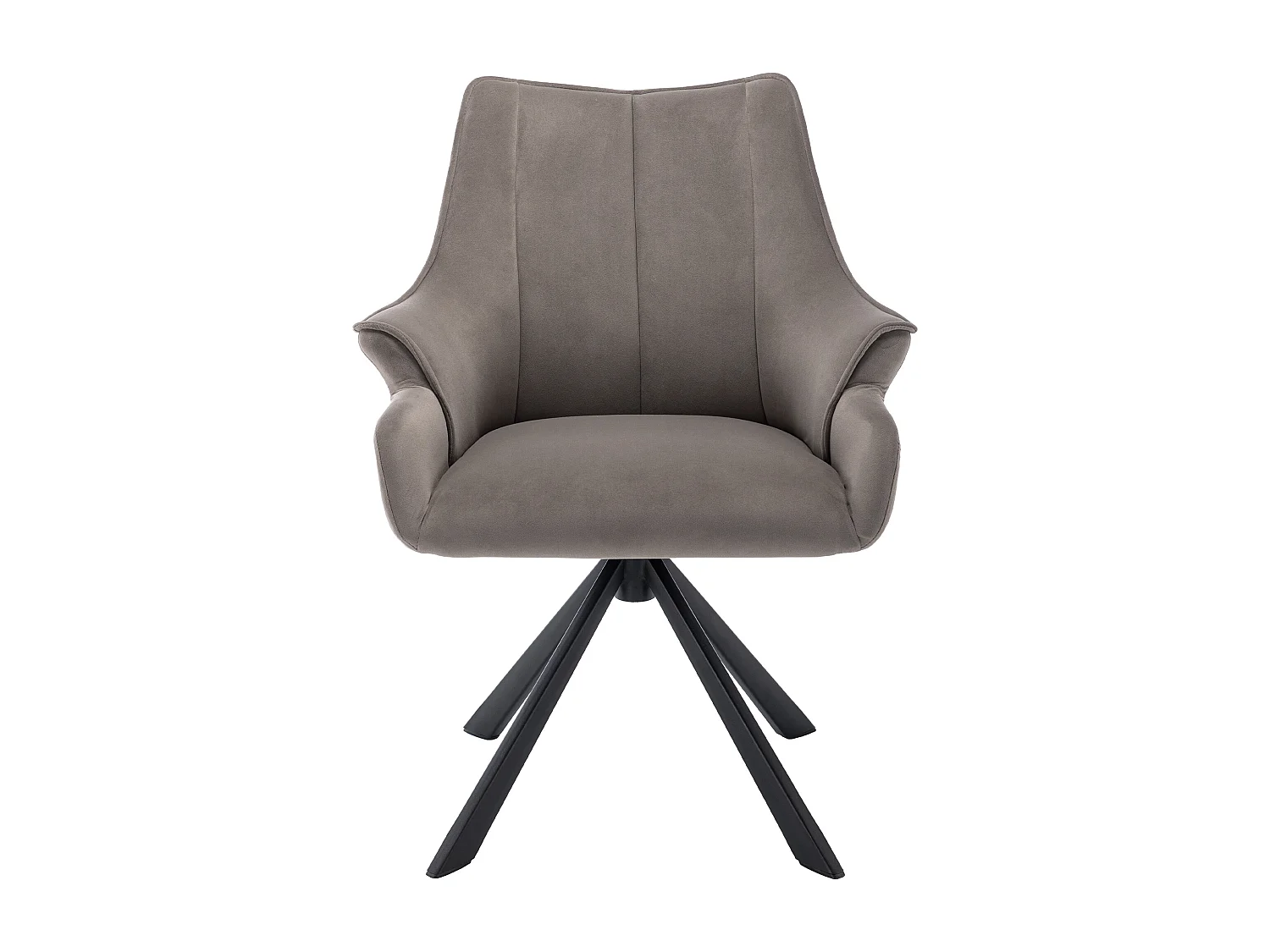 Lot de 4 chaises de salle à manger en velours - pivoter à 360° - pieds en métal - couleur café