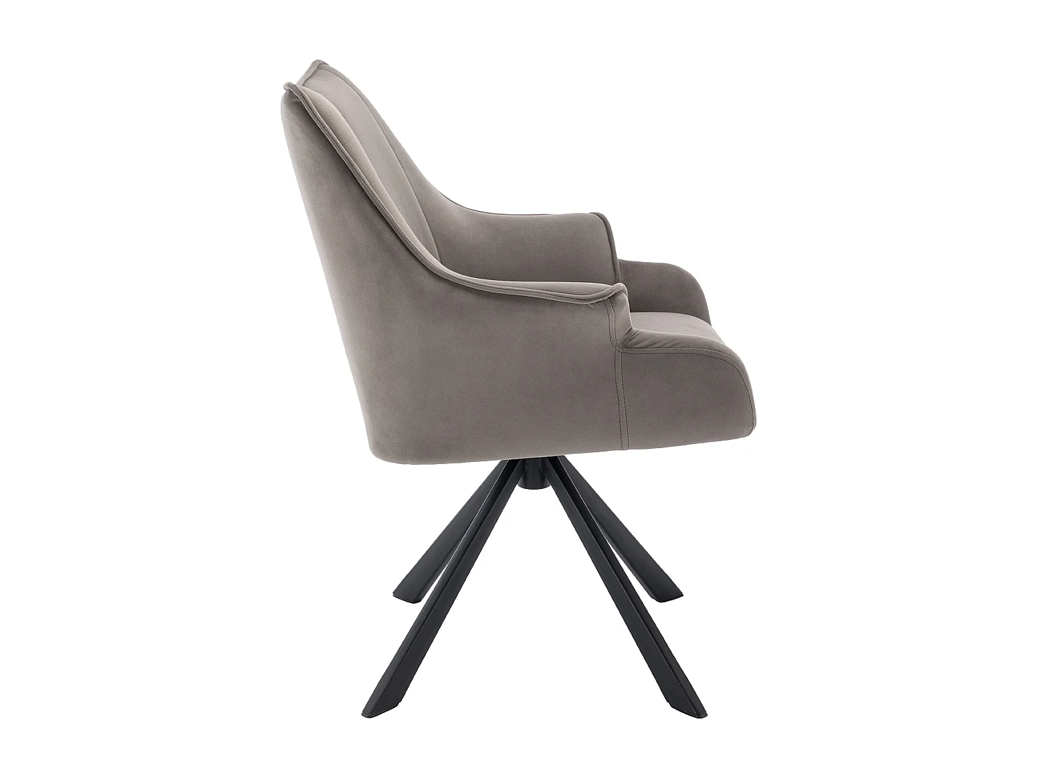 Lot de 4 chaises de salle à manger en velours - pivoter à 360° - pieds en métal - couleur café