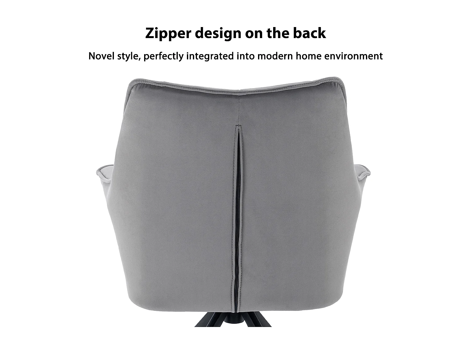 Lot de 4 chaises de salle à manger moderne en velours - pivoter à 360° - pieds en métal - gris