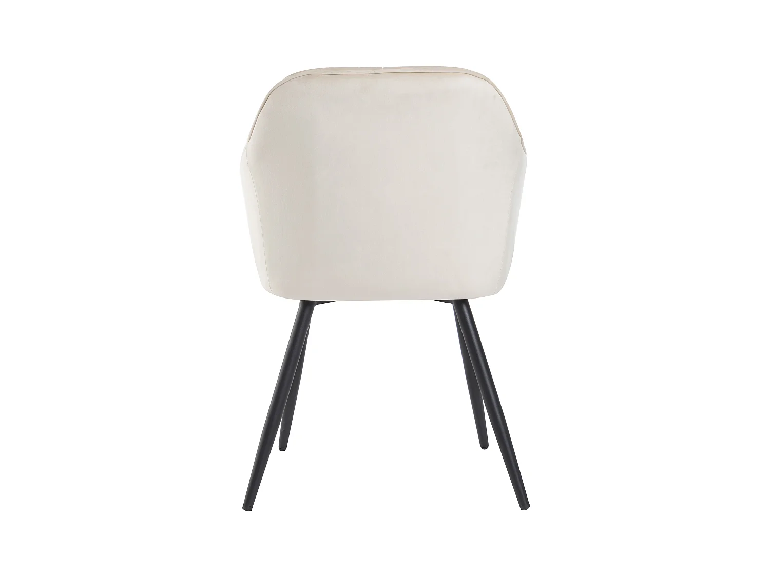 Set van 4 fluwelen eetkamerstoelen - armleuningen + metalen poten - beige