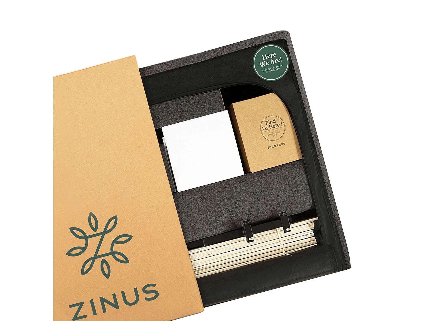 Zinus Dachelle bett 180x200cm - Höhe 31cm - Gepolstertes plattform bettgestell - Dunkelgrau