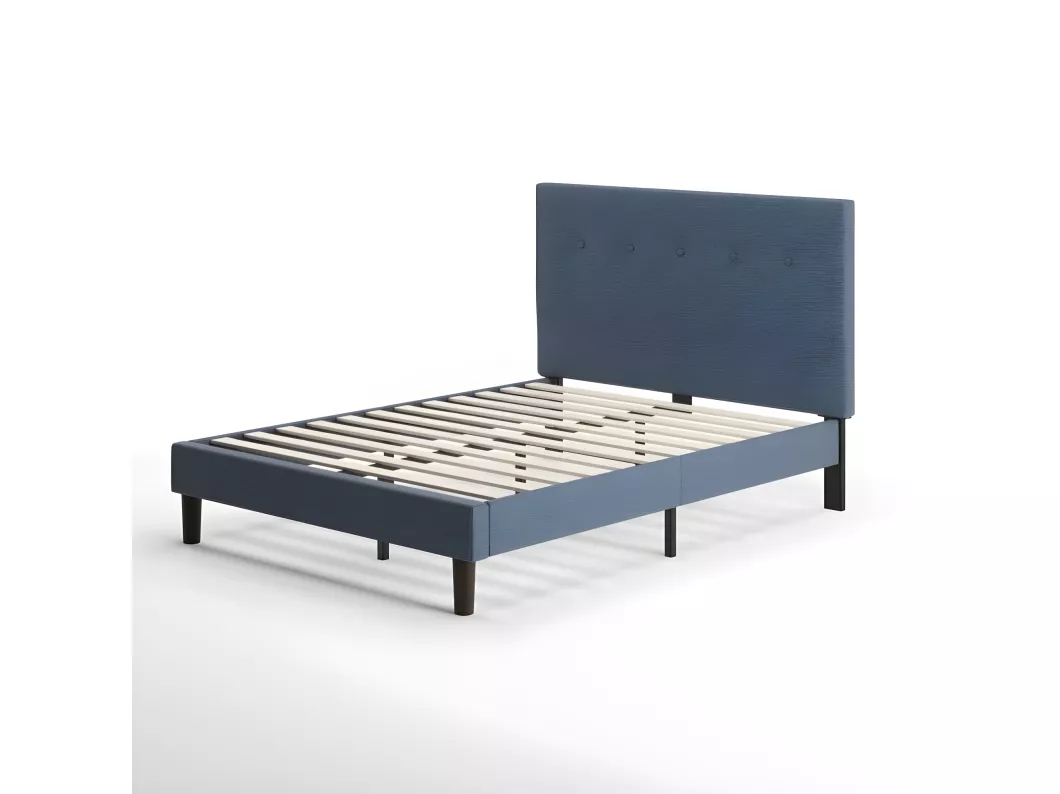 Kauf Unique Zinus Omkaram bett 180x200cm - Höhe 36 cm - Gepolstertes bettgestell - Marineblau