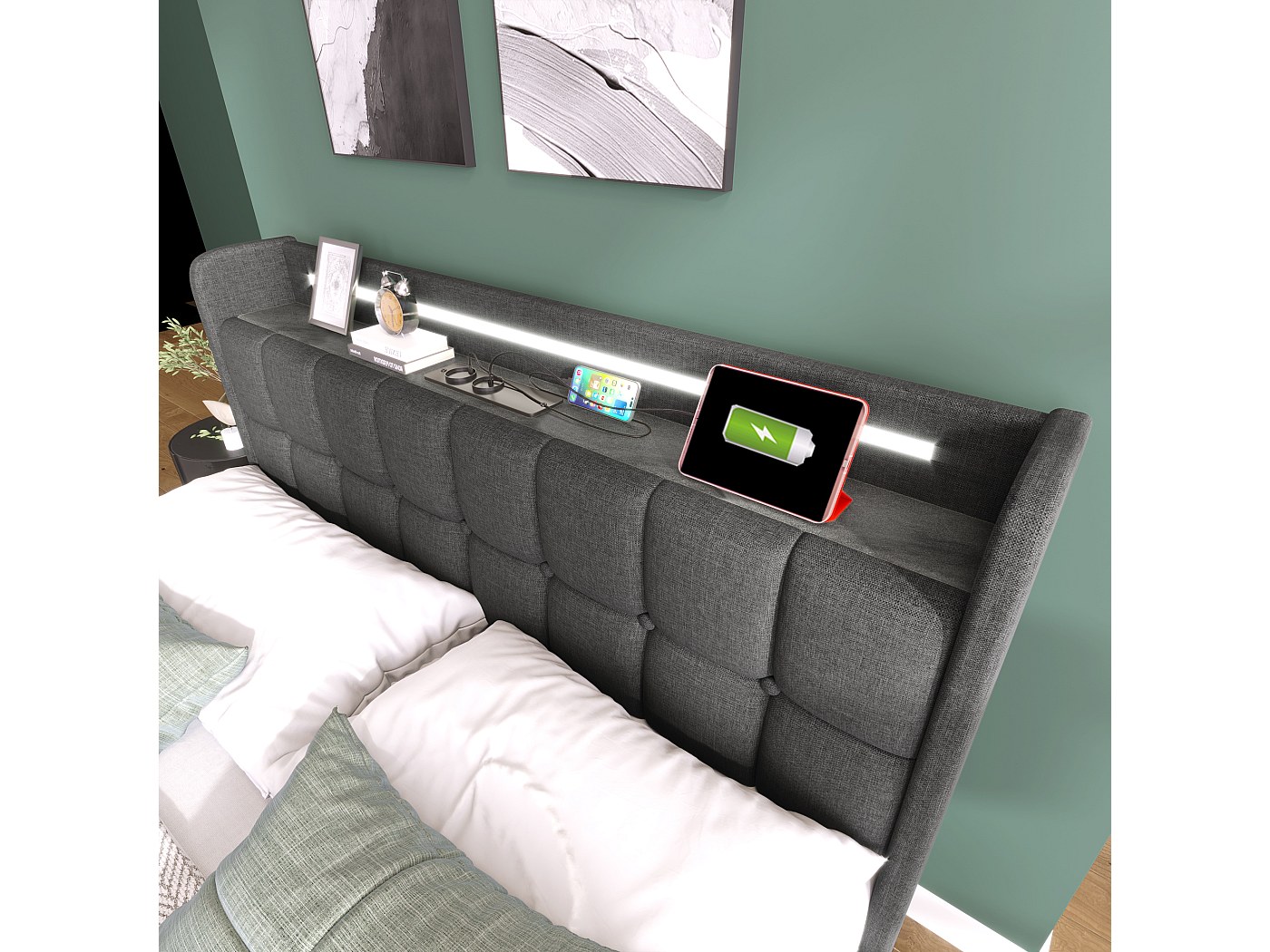 Camas Articuladas Electricas TUUOUY Cama Acolchada Para Dormitorio Con  Luces LED, Cama Individual, Cama Doble, Camas Para Adultos Y Adolescentes,  Con Respaldo Suave, Marco De Cama De Plataforma, Rosa, DH001 Cama De, image size:1400x1050