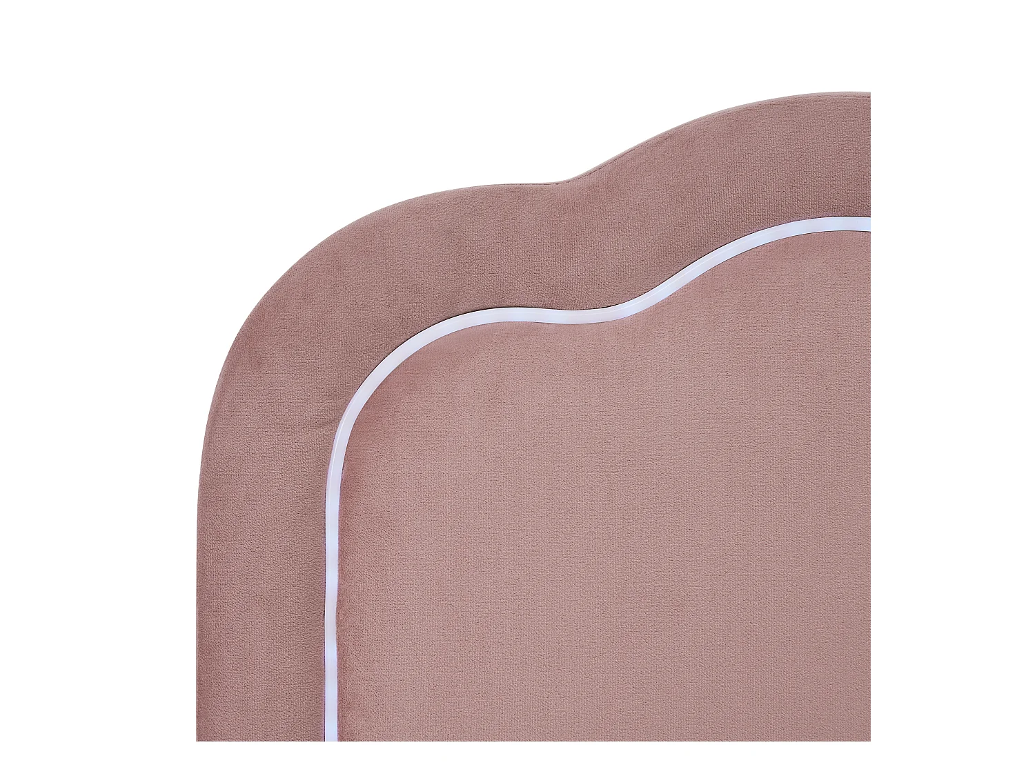 Letto imbottito 90 x 200 cm con testiera regolabile per cameretta - led - velluto - rosa