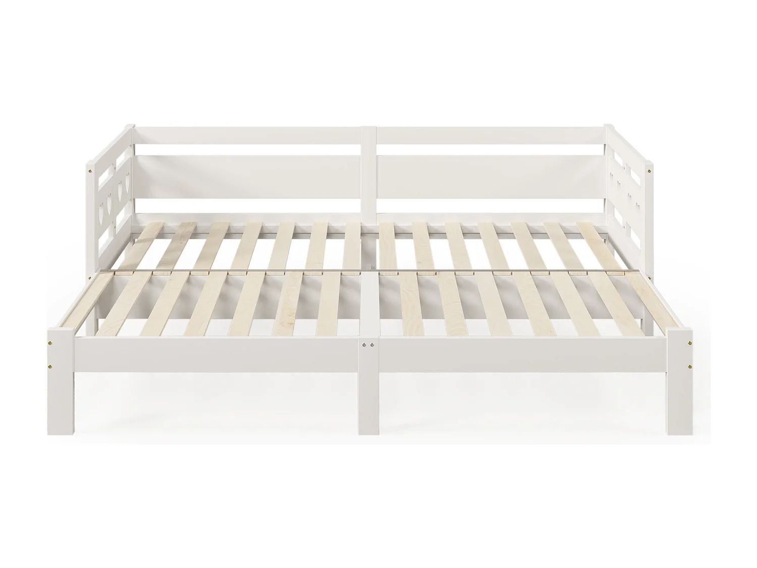 Letto estraibile 90 x 200 cm - Dormeuse in legno massiccio - a forma di cuore - bianco