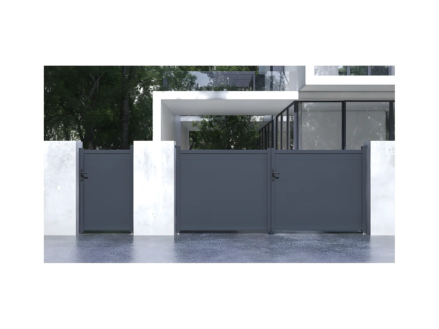 Pack portail + portillon "Marc" - Gris
