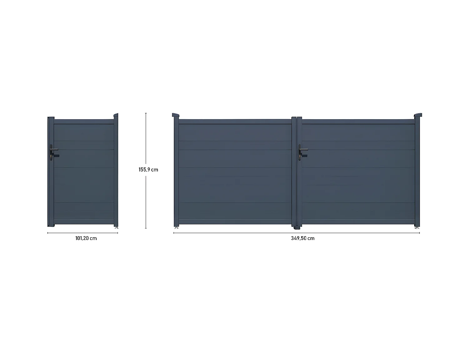 Pack portail + portillon "Marc" - Gris