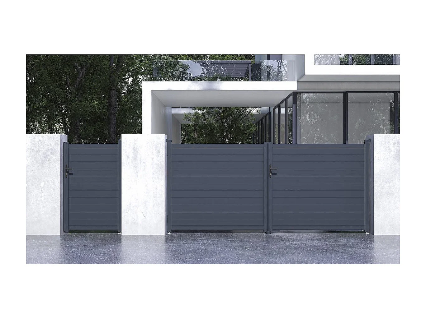 Pack portail + portillon "Marc" - Gris